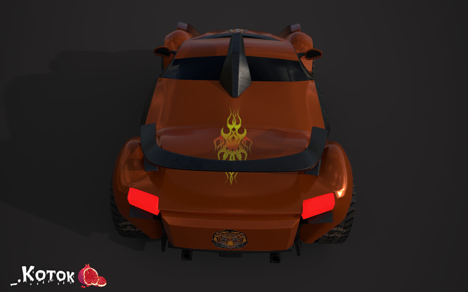 Vehicle car Low-poly 3D model_7