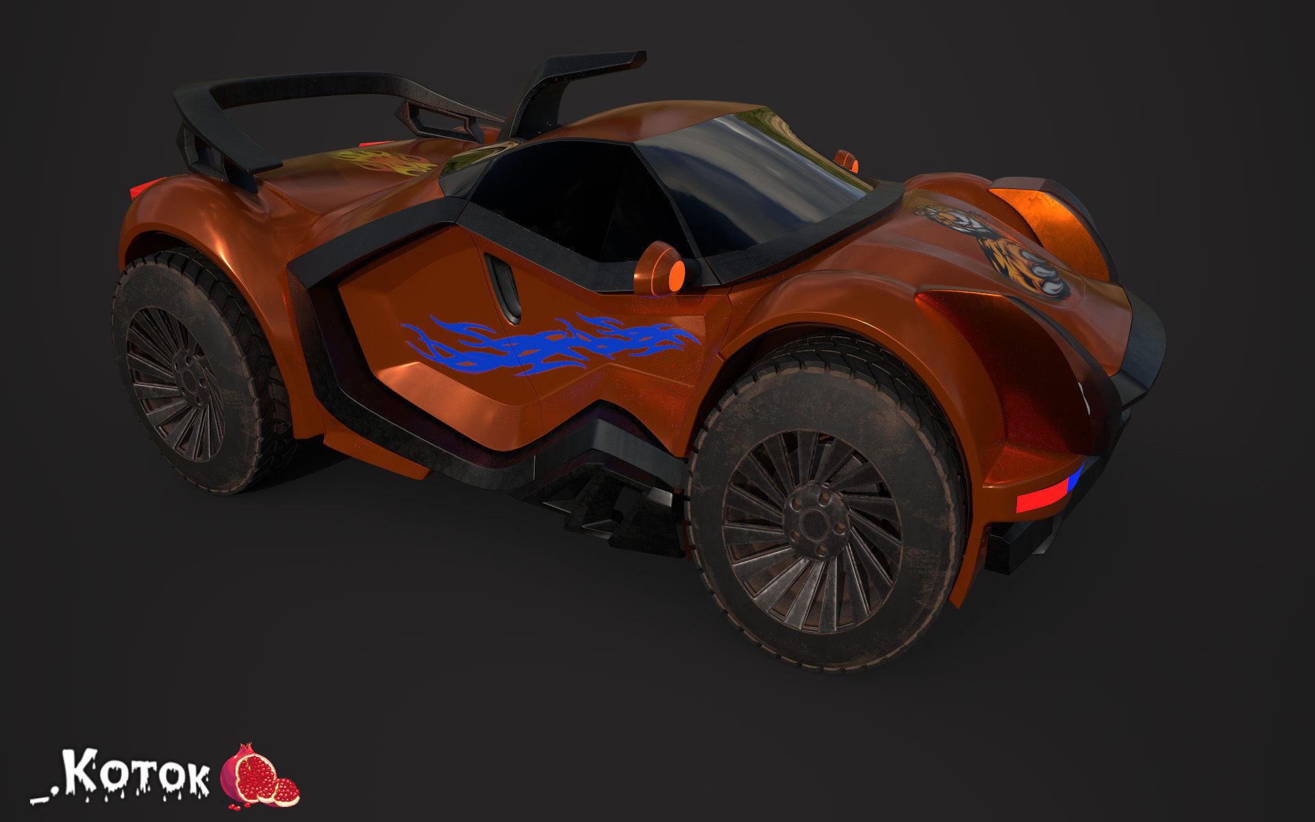 Vehicle car Low-poly 3D model_10