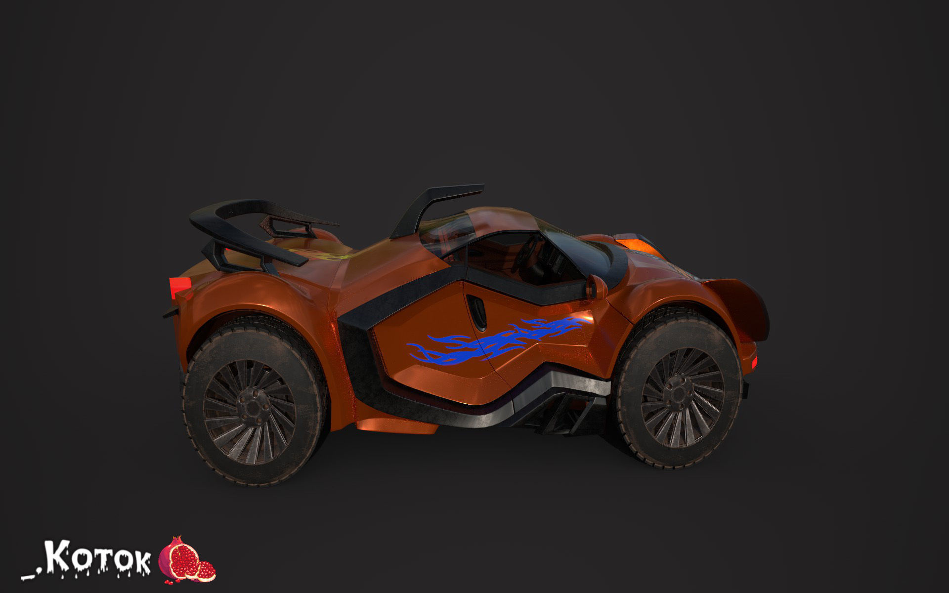 Vehicle car Low-poly 3D model_12