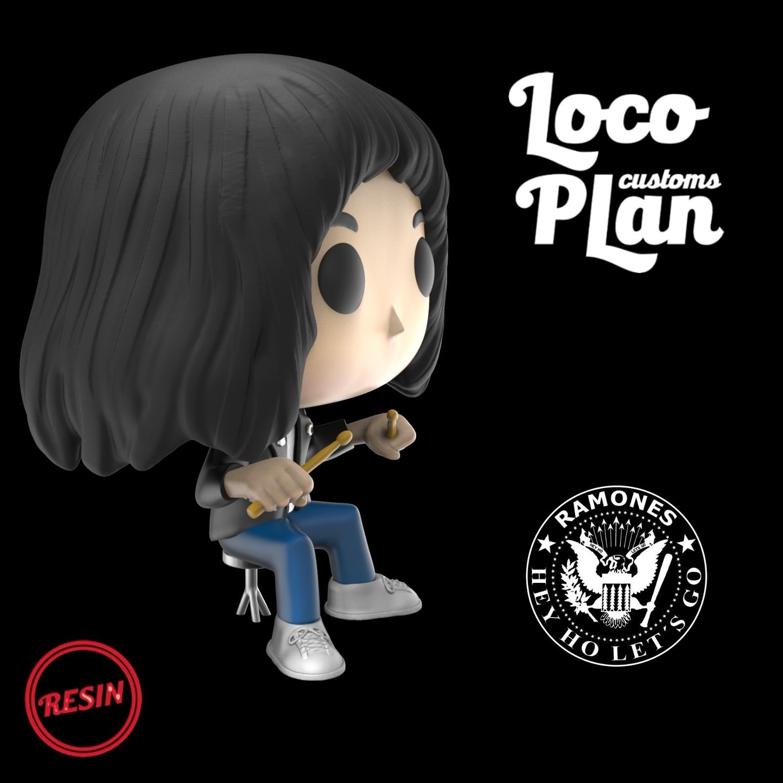 Marky Ramone The Ramones Custom 3D print model_3