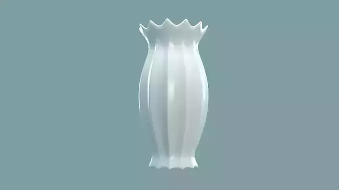 Vase porcelain white 3 3D model
