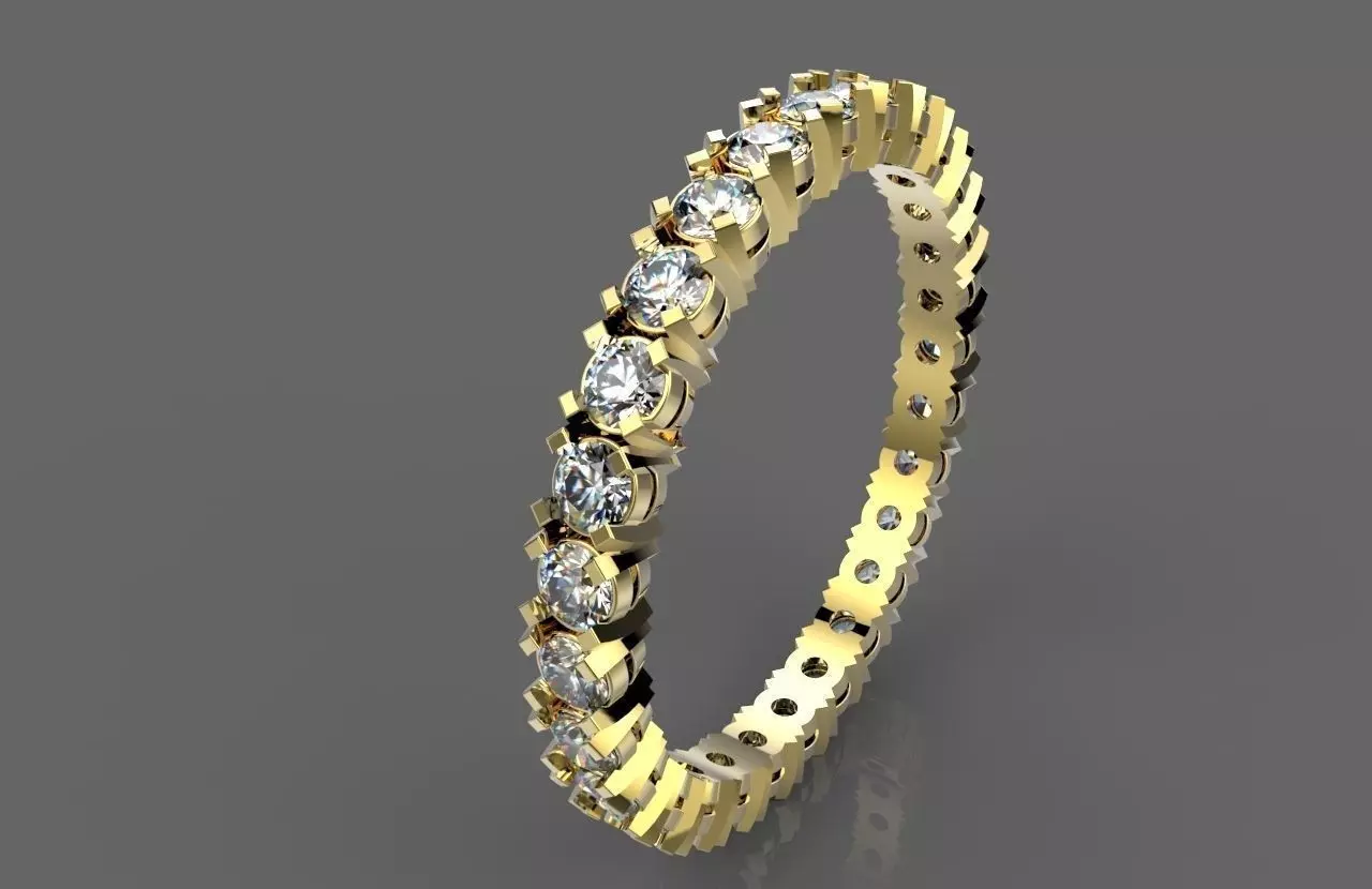 R 098 gold diamond eternity ring 3D print model_0