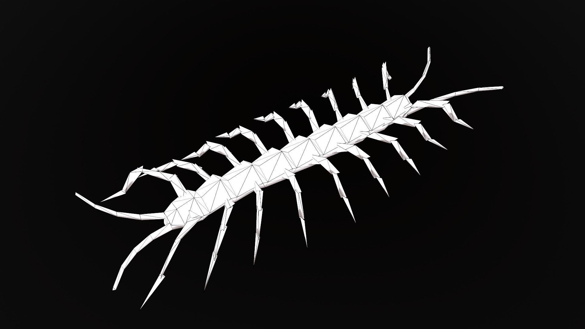 low-poly animated centipede Low-poly 3D model_4