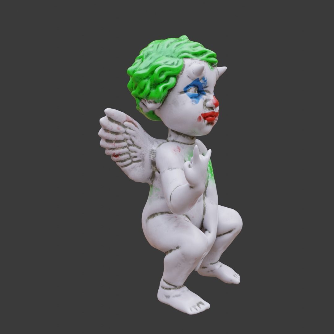 Cheeky Cherub with Horns 3D print model_8