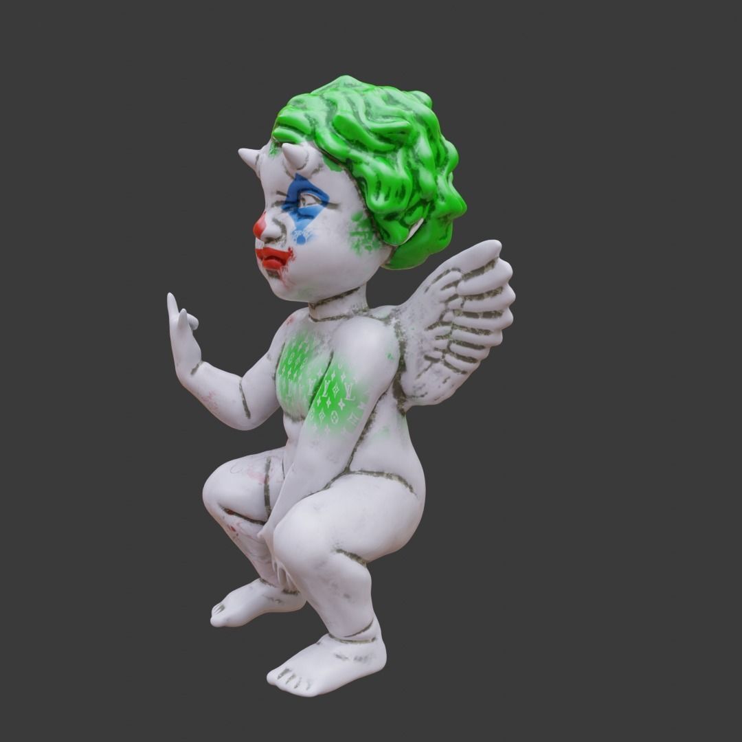 Cheeky Cherub with Horns 3D print model_9