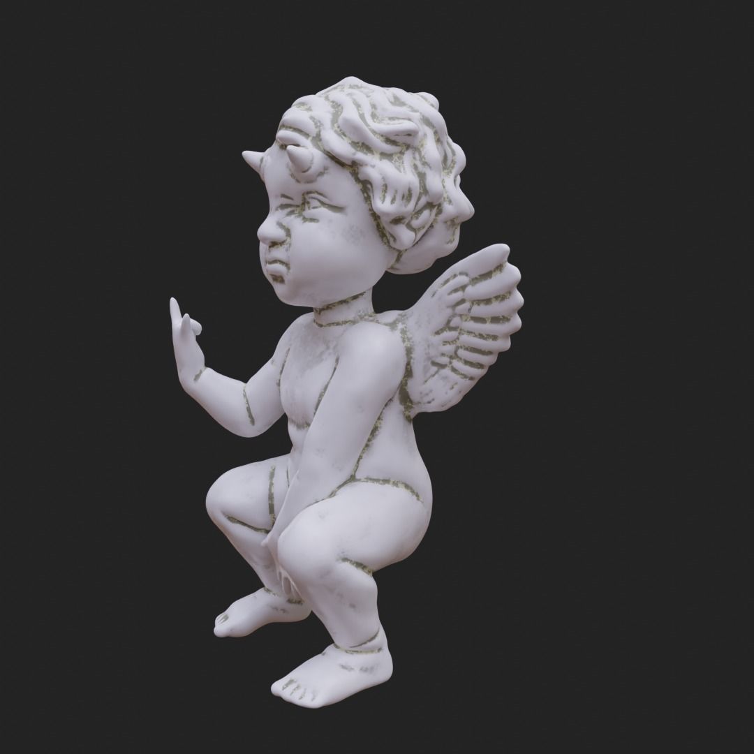 Cheeky Cherub with Horns 3D print model_6
