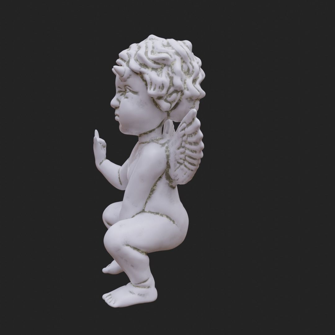 Cheeky Cherub with Horns 3D print model_5