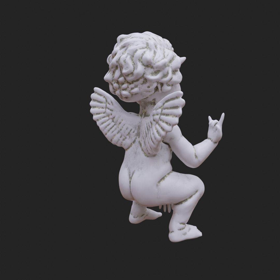 Cheeky Cherub with Horns 3D print model_3