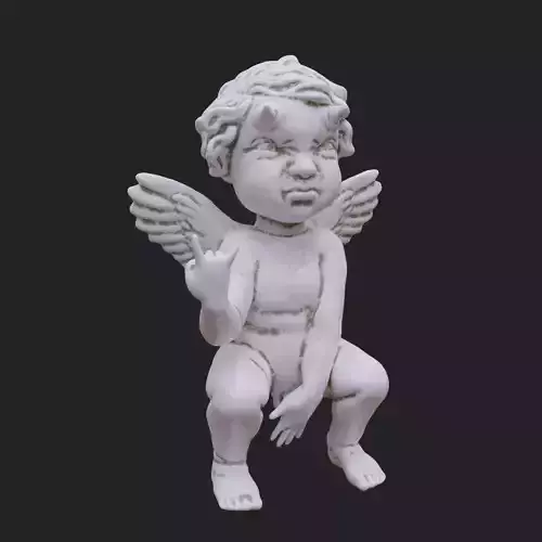 Cheeky Cherub with Horns
