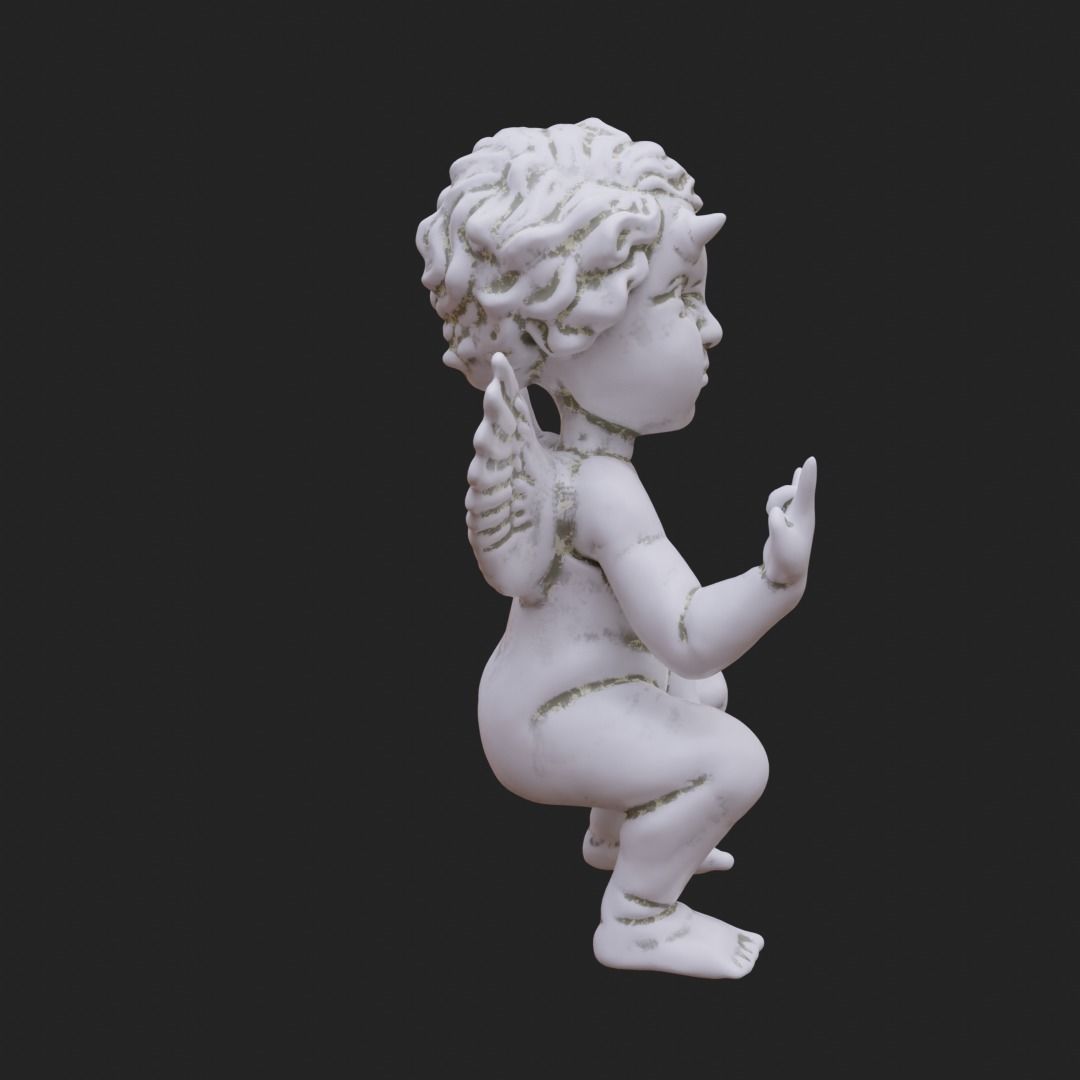 Cheeky Cherub with Horns 3D print model_2