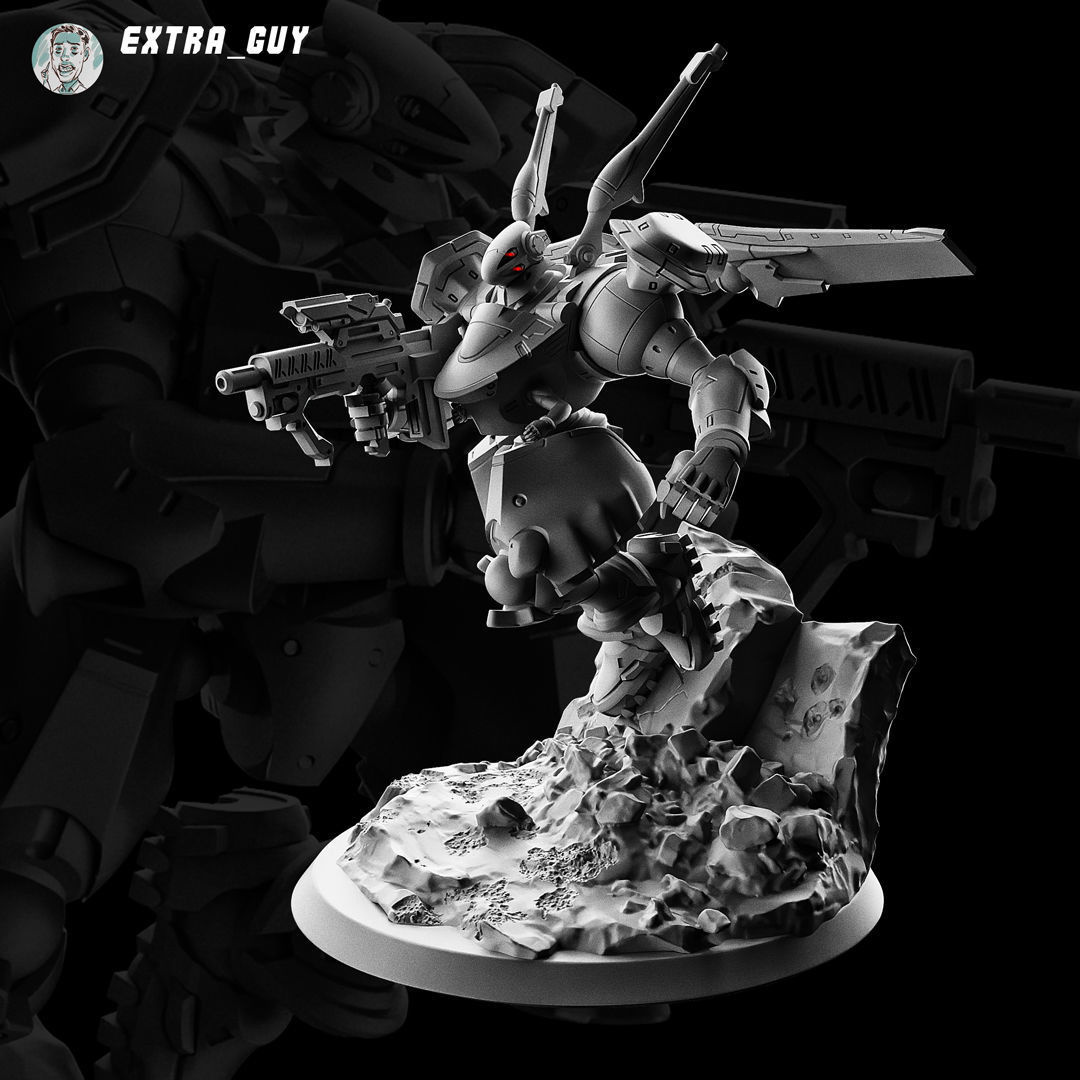 Killer Bunny Robot 75mm 3D model 3D printable | CGTrader