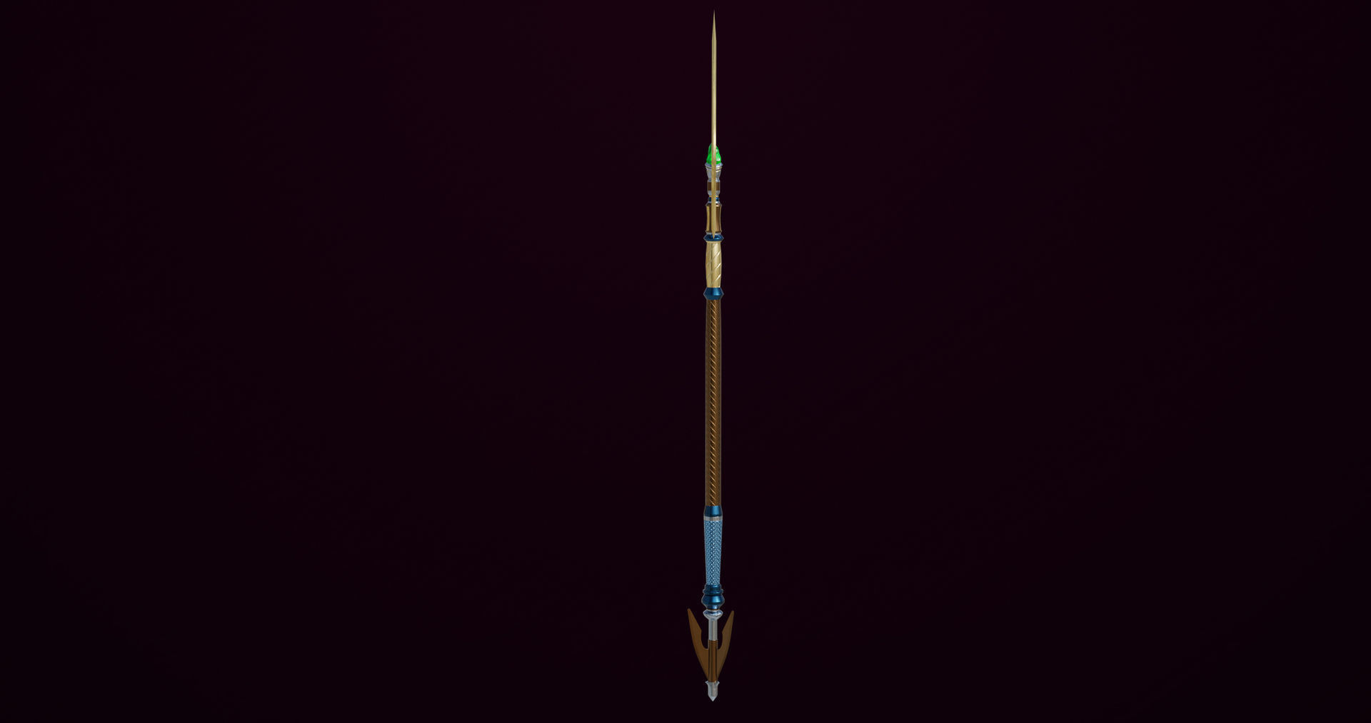 Fantasy Trident 07 All PBR Unity UE Textures Included Low-poly 3D model_17