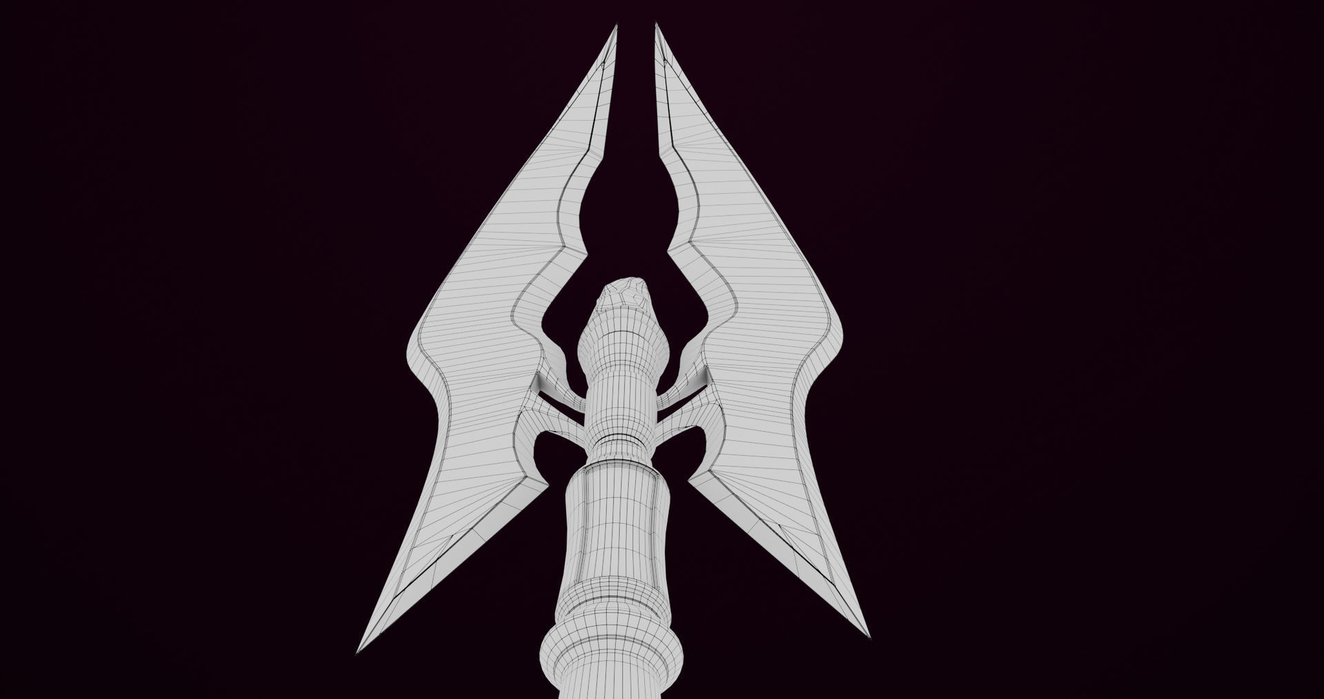 Fantasy Trident 07 All PBR Unity UE Textures Included Low-poly 3D model_26