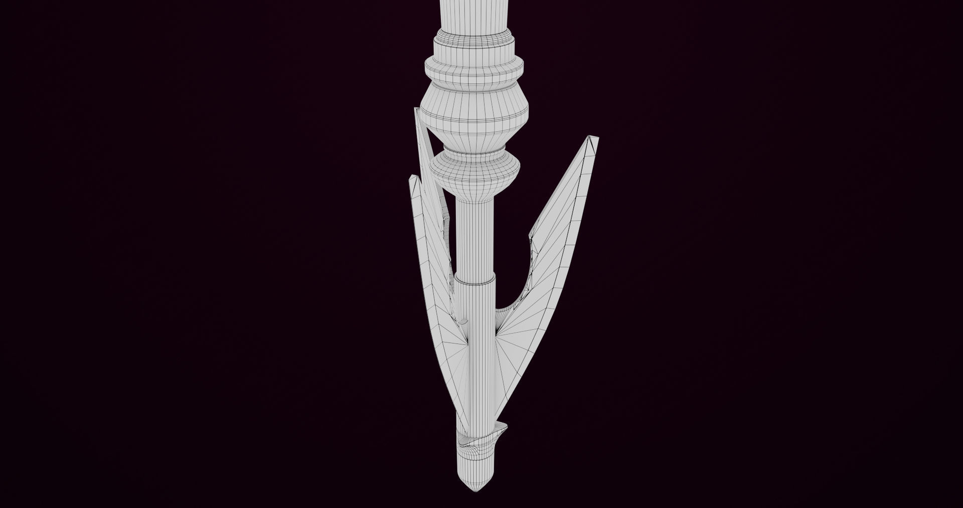 Fantasy Trident 07 All PBR Unity UE Textures Included Low-poly 3D model_23
