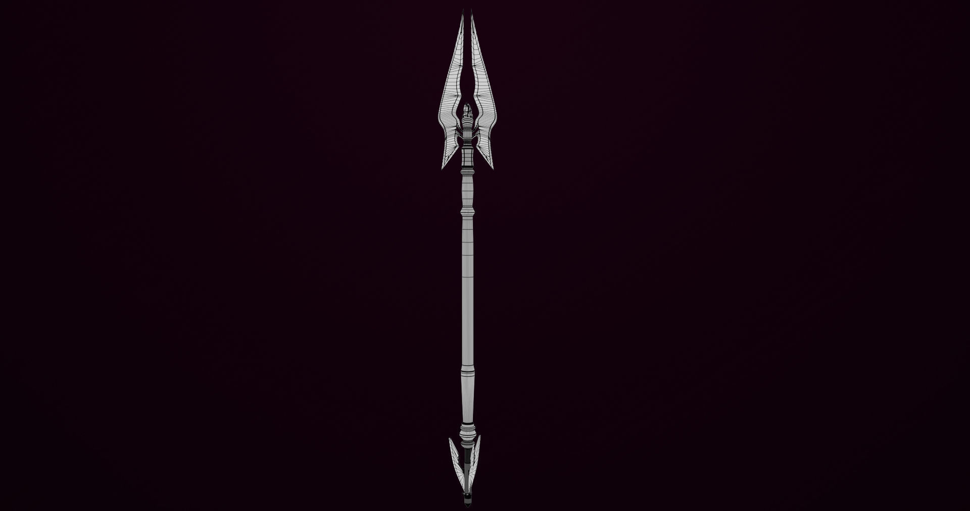 Fantasy Trident 07 All PBR Unity UE Textures Included Low-poly 3D model_20