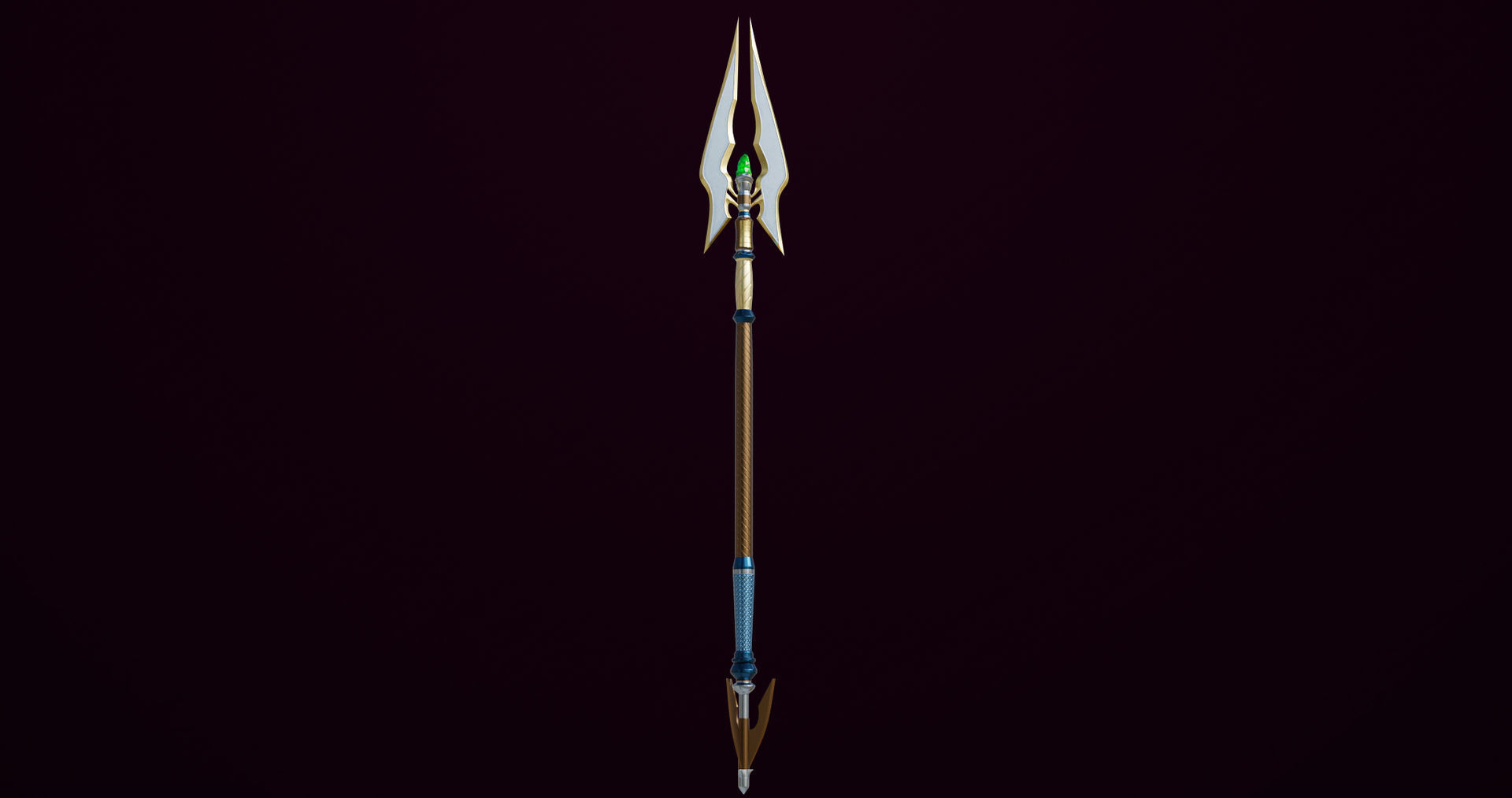 Fantasy Trident 07 All PBR Unity UE Textures Included Low-poly 3D model_3