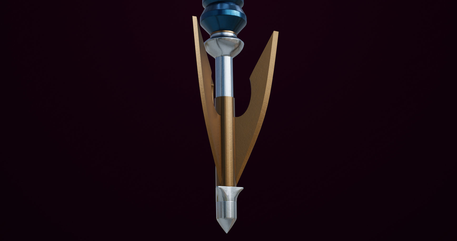 Fantasy Trident 07 All PBR Unity UE Textures Included Low-poly 3D model_12