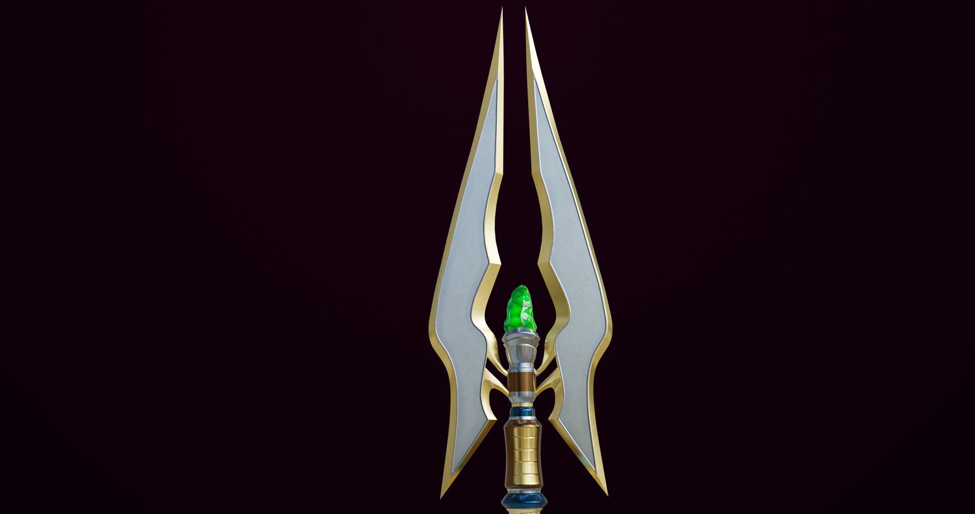 Fantasy Trident 07 All PBR Unity UE Textures Included Low-poly 3D model_8