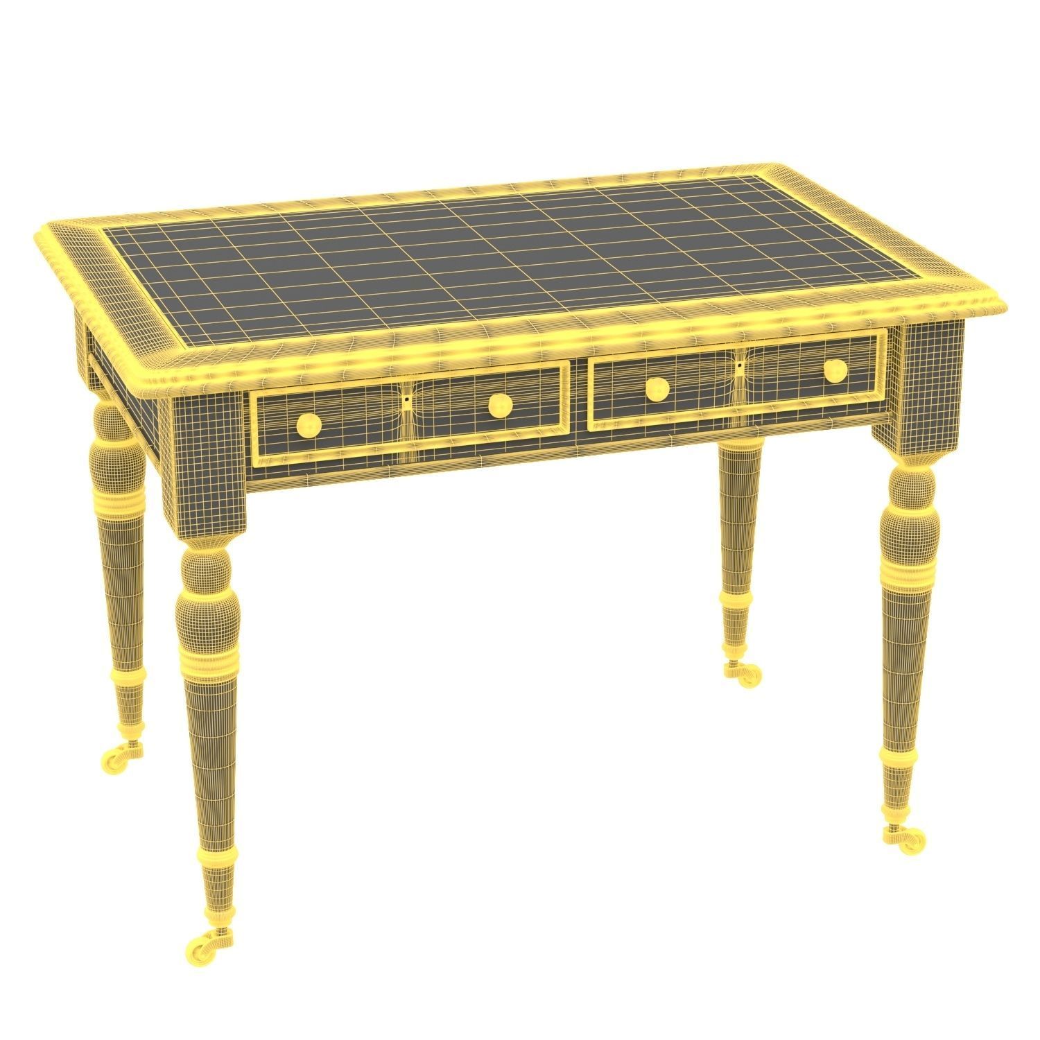 Antique Victorian Writing Table 3D model_5