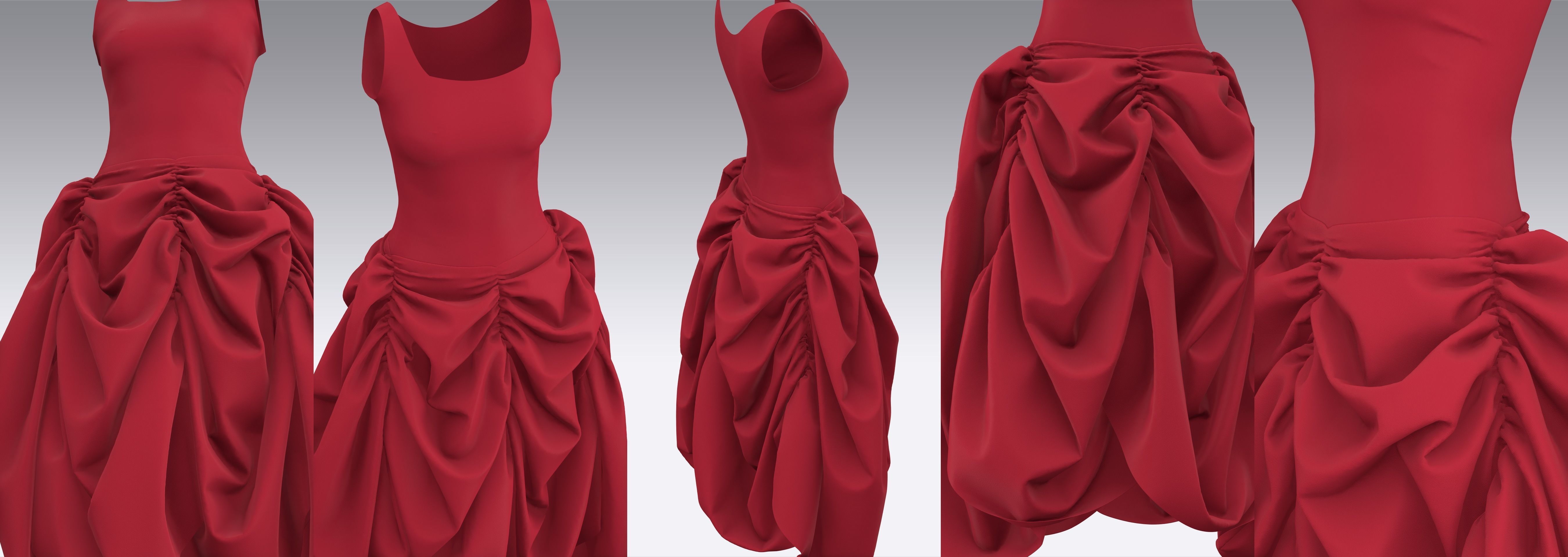 Dress Outfits MD CLO 3D ZPRJ ZPAC project files 3D model_9