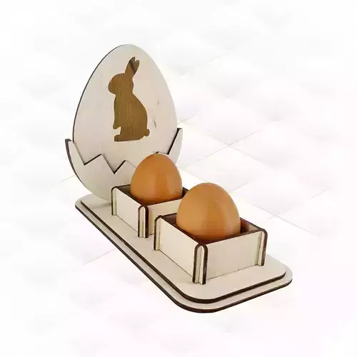 Easter bunny egg holder svg dxf files for laser cutting 3D print model