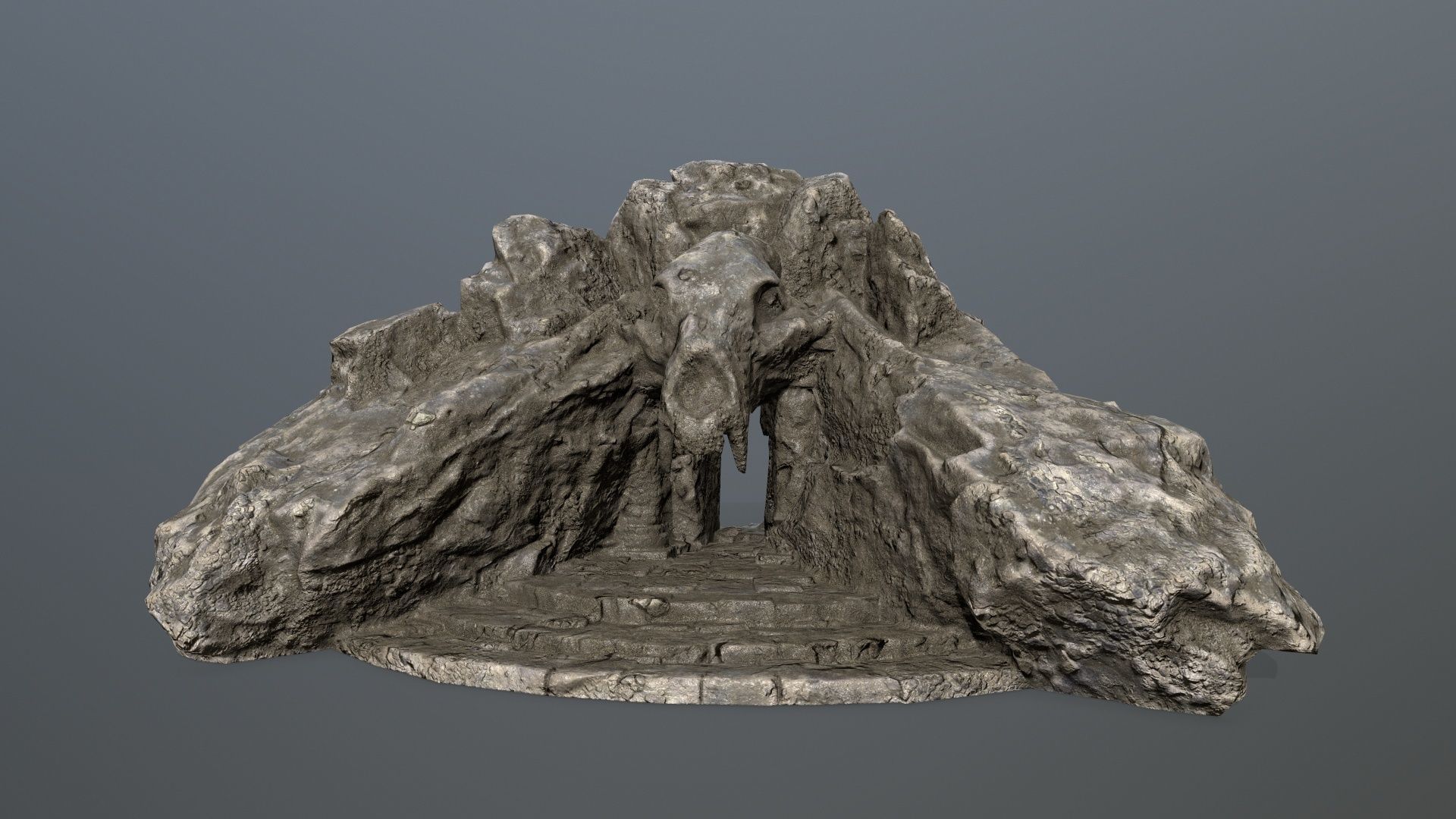 Skull Gate 13 Low-poly 3D model_1