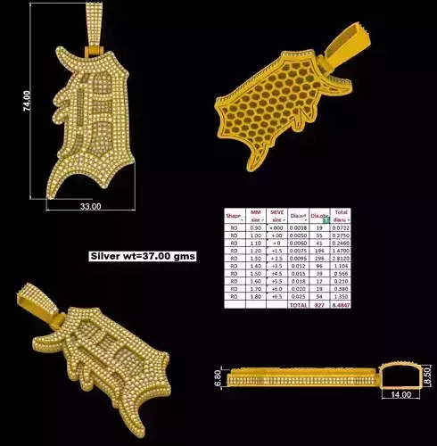 OLD ENGLISH LATTER PENDENT