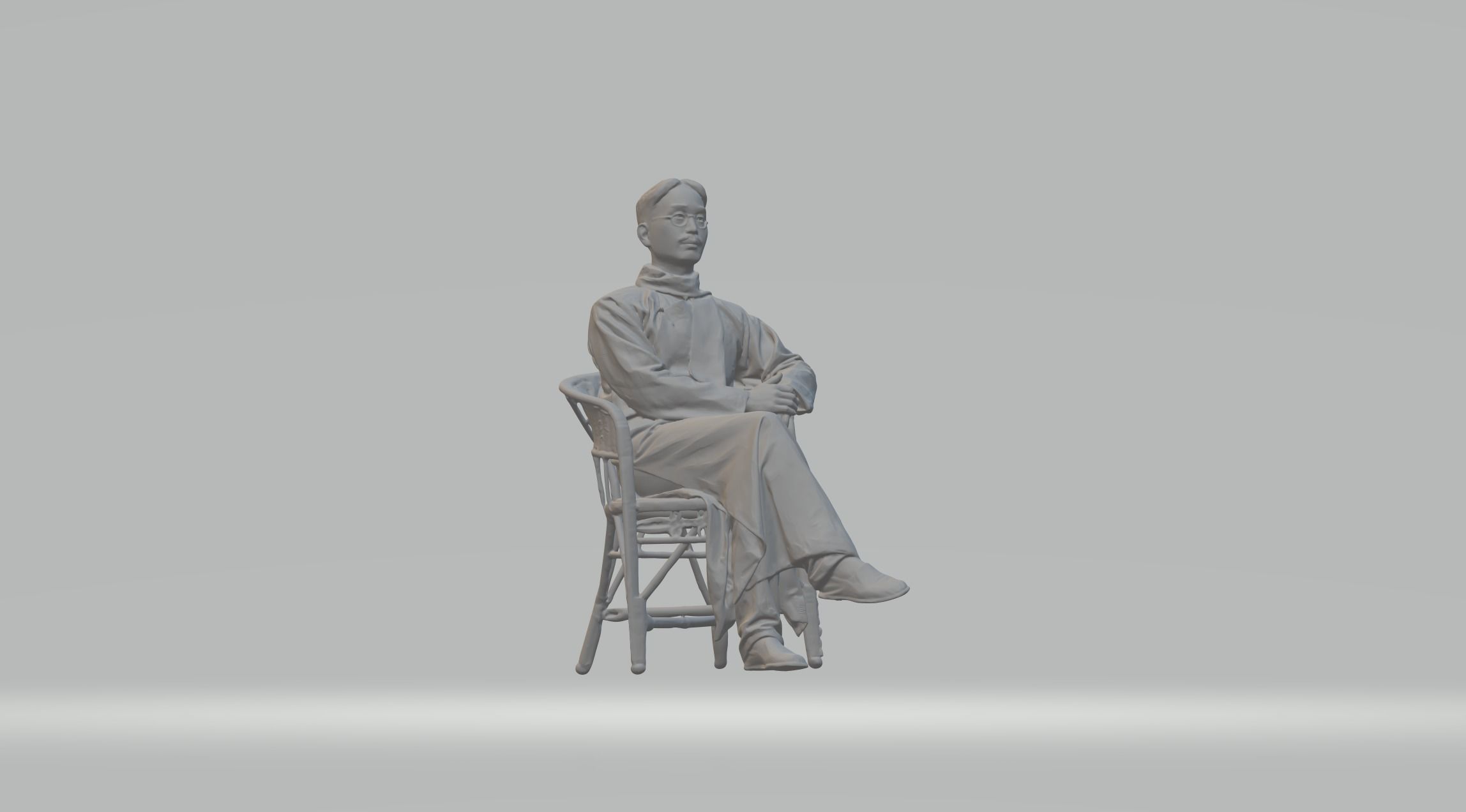 Literati Guo Moruo man poet scholar  3D print model_1