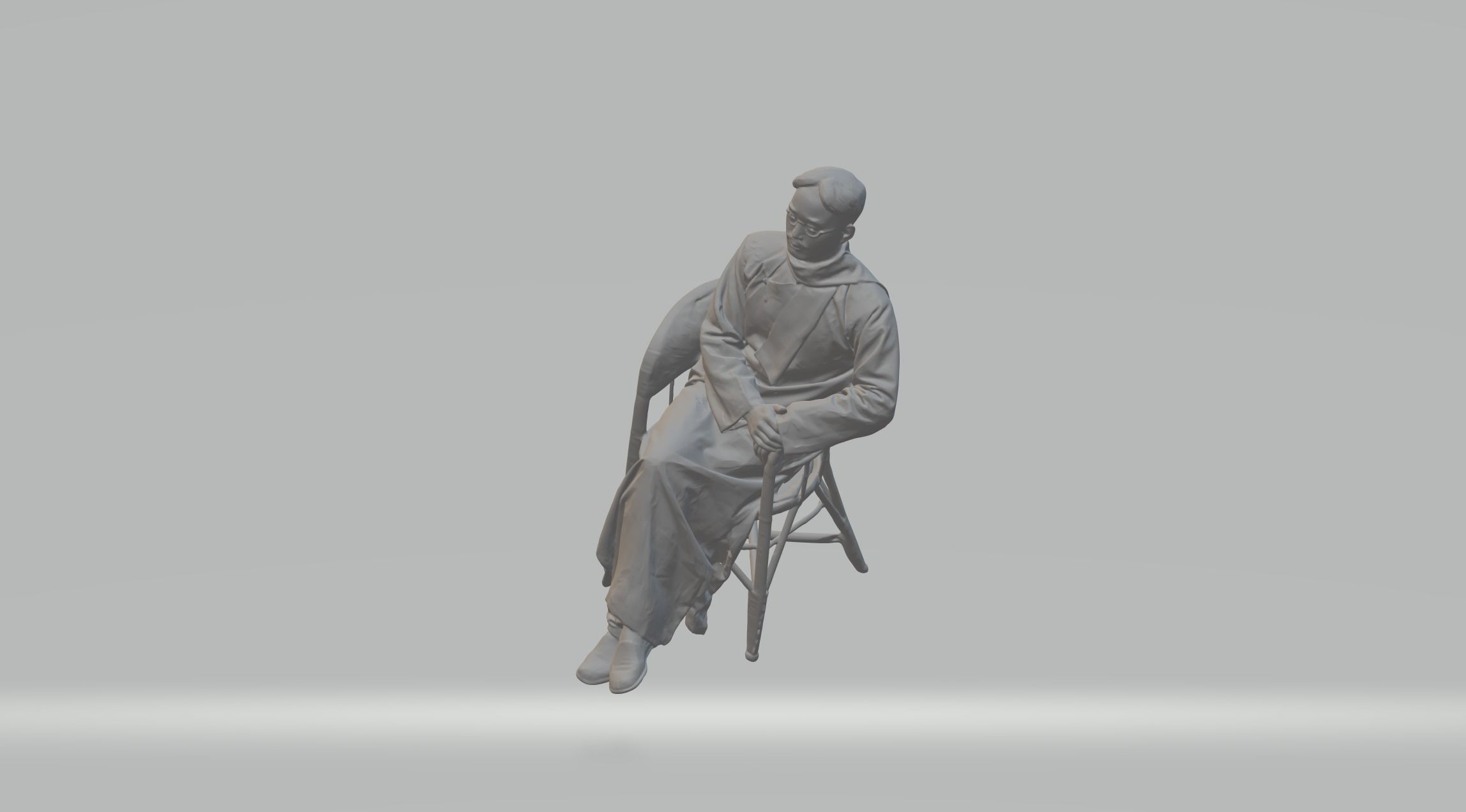 Literati Guo Moruo man poet scholar  3D print model_6