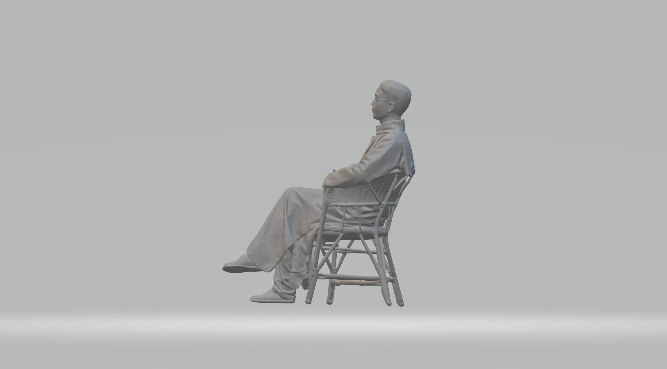 Literati Guo Moruo man poet scholar  3D print model_3