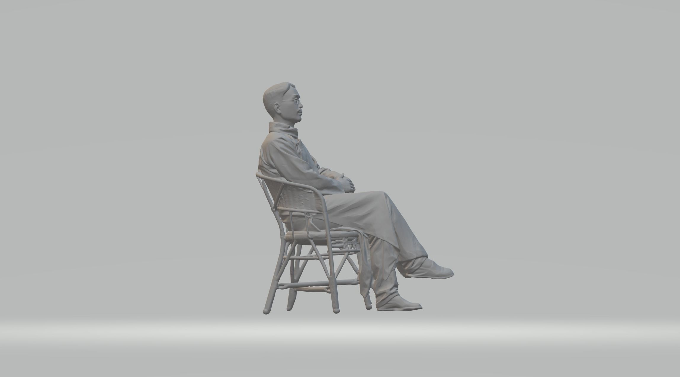 Literati Guo Moruo man poet scholar  3D print model_5