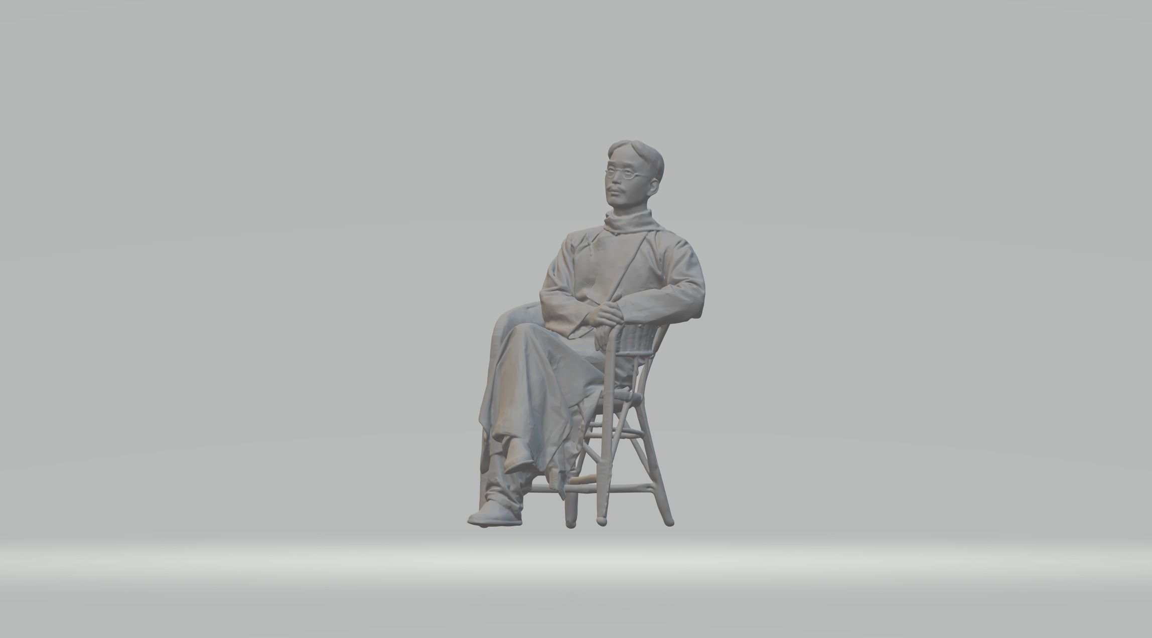 Literati Guo Moruo man poet scholar  3D print model_2