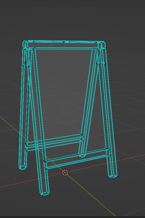 Standing chalkboard 3D model_5