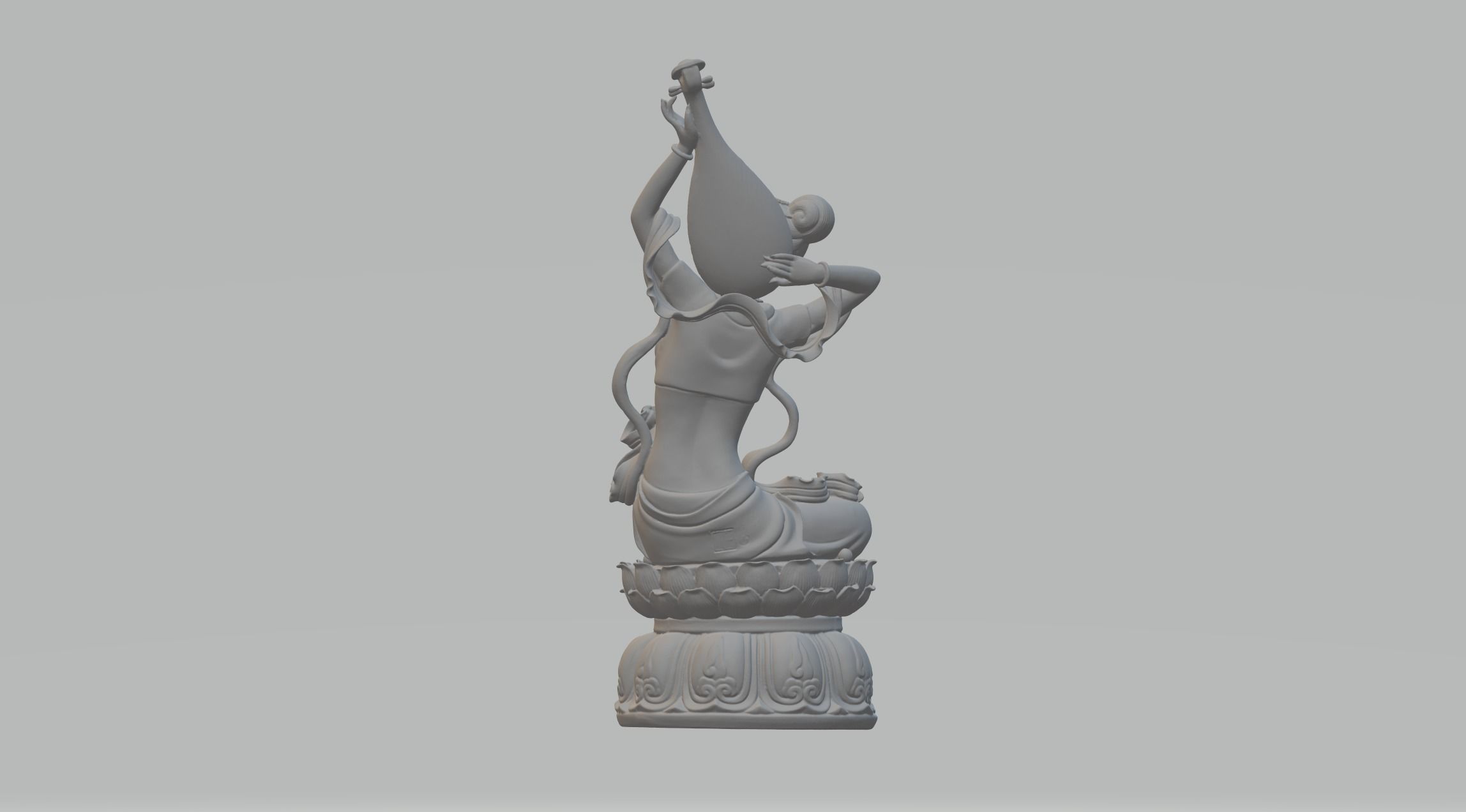 Flying Rebound Pipa Ancient Beauty Sculpture 3D print model_2