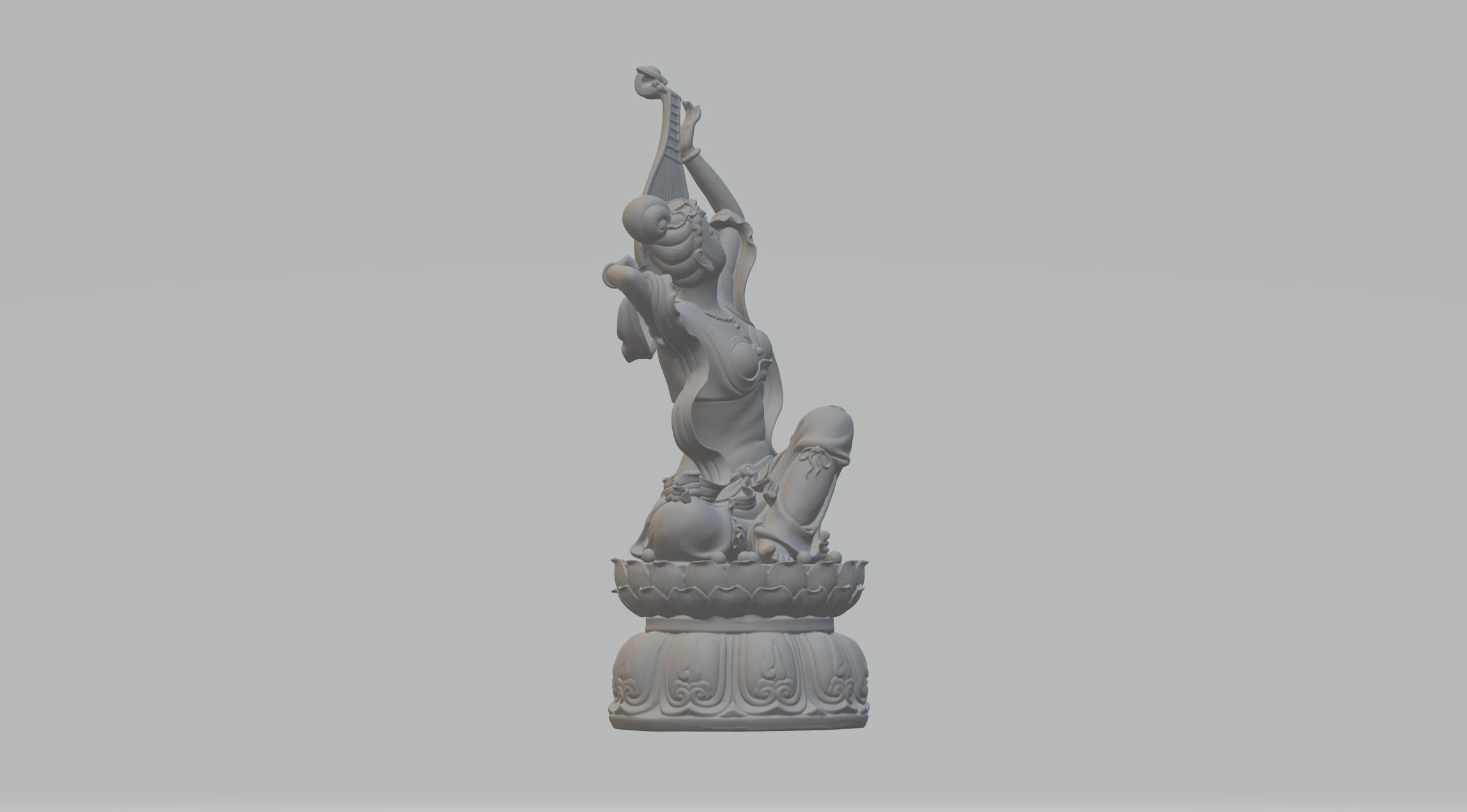 Flying Rebound Pipa Ancient Beauty Sculpture 3D print model_3