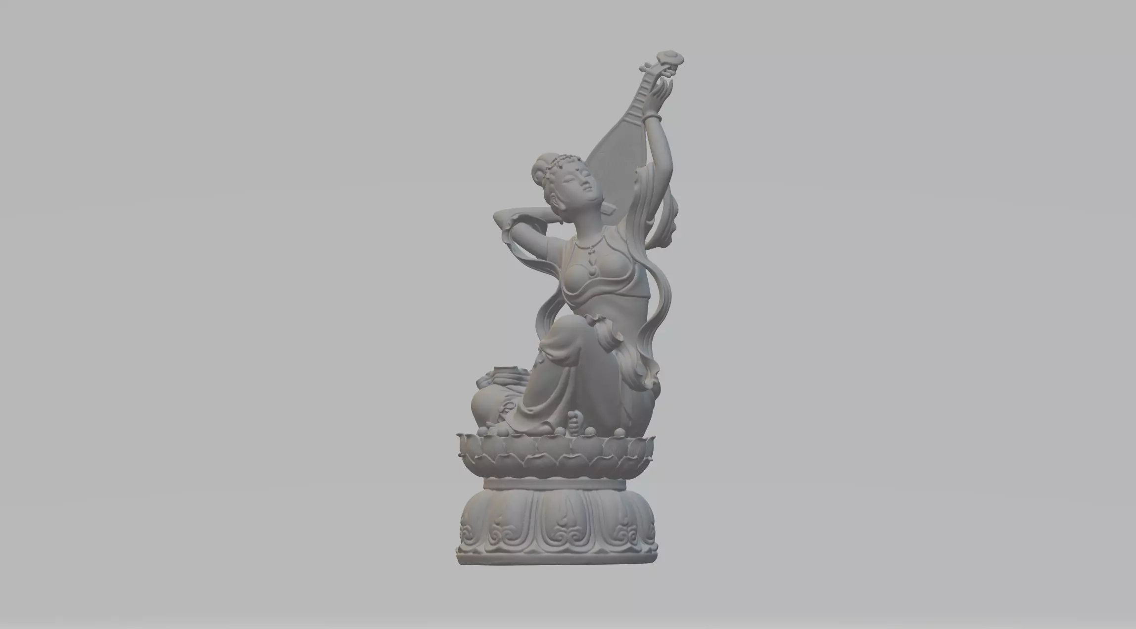 Flying Rebound Pipa Ancient Beauty Sculpture 3D print model_0