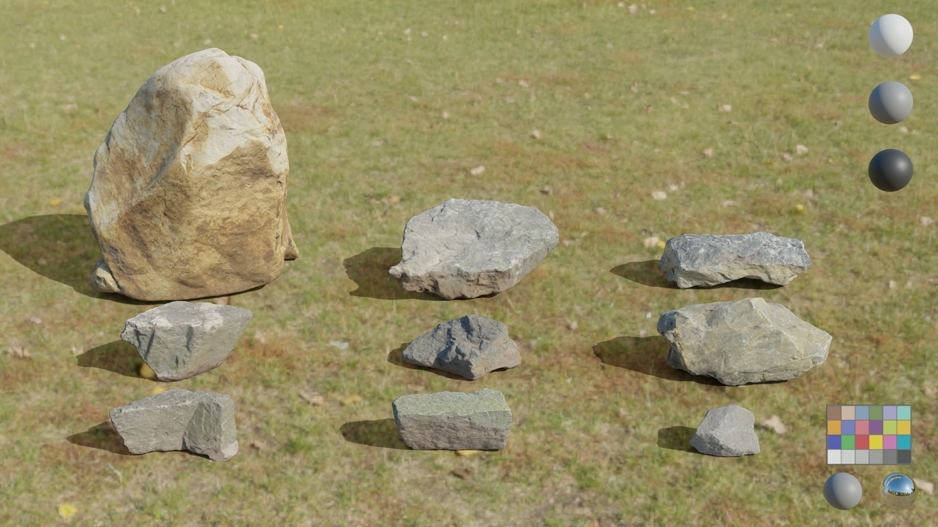 9 Scan Stones Low-poly 3D model_7