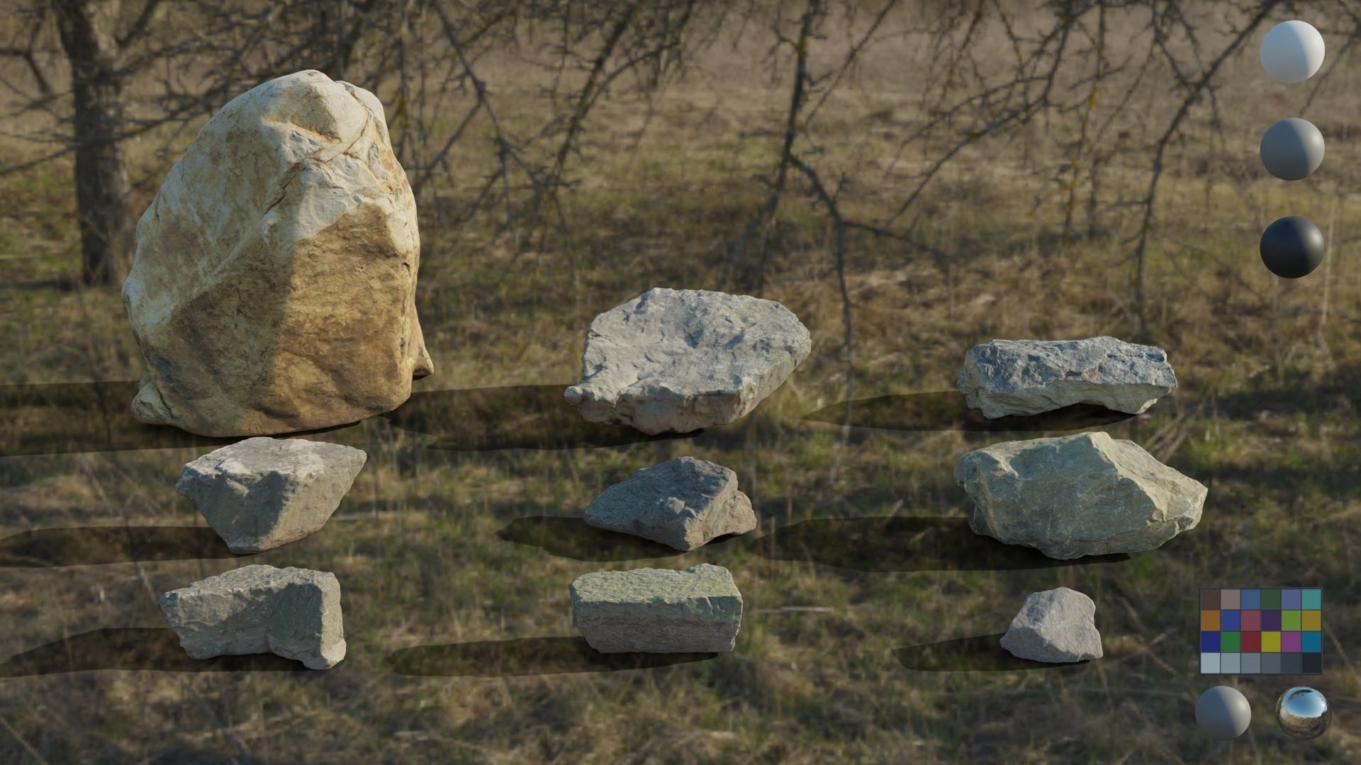 9 Scan Stones Low-poly 3D model_8