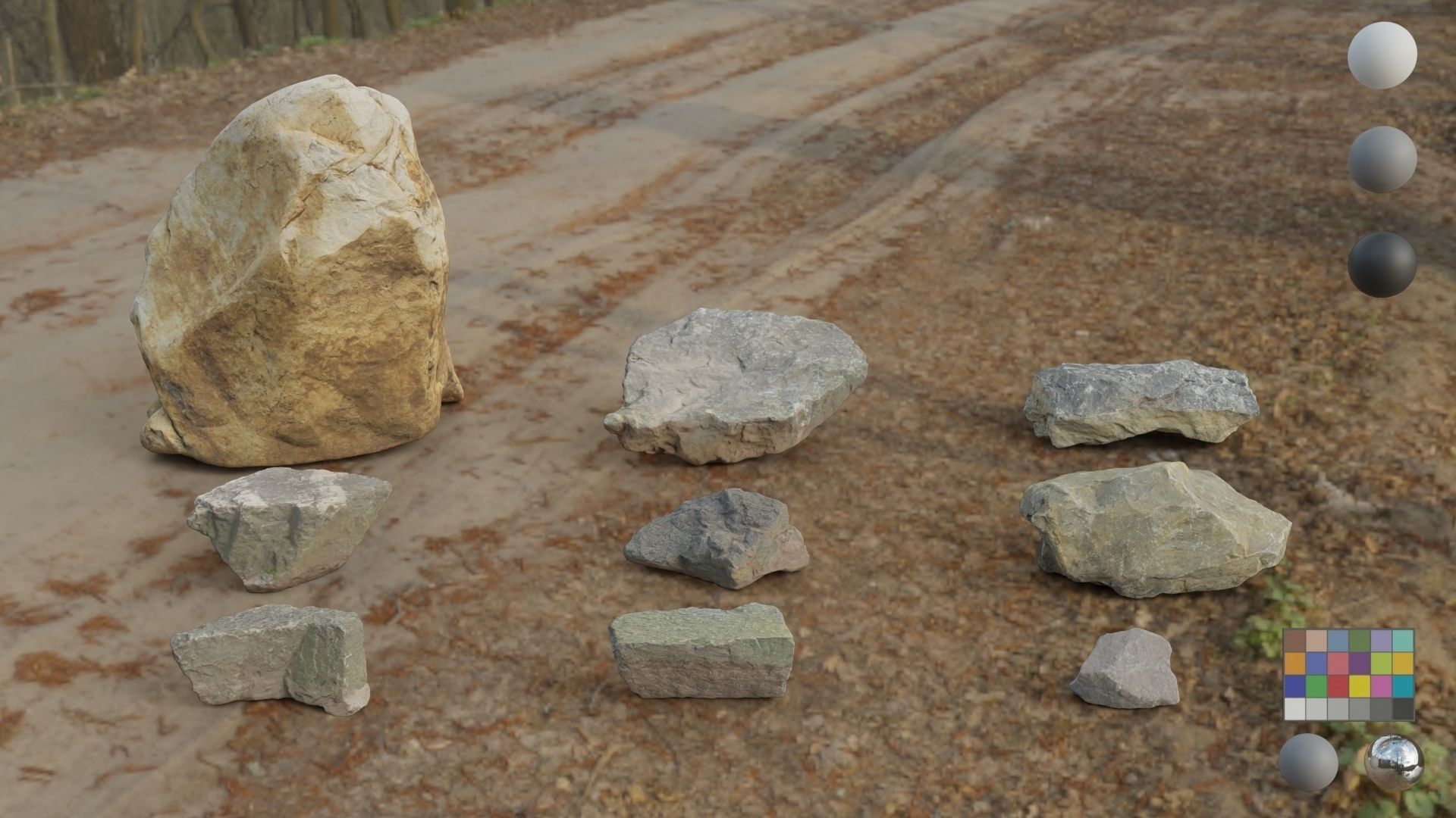 9 Scan Stones Low-poly 3D model_4