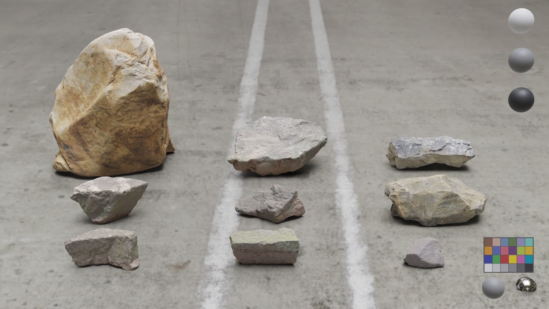 9 Scan Stones Low-poly 3D model_5