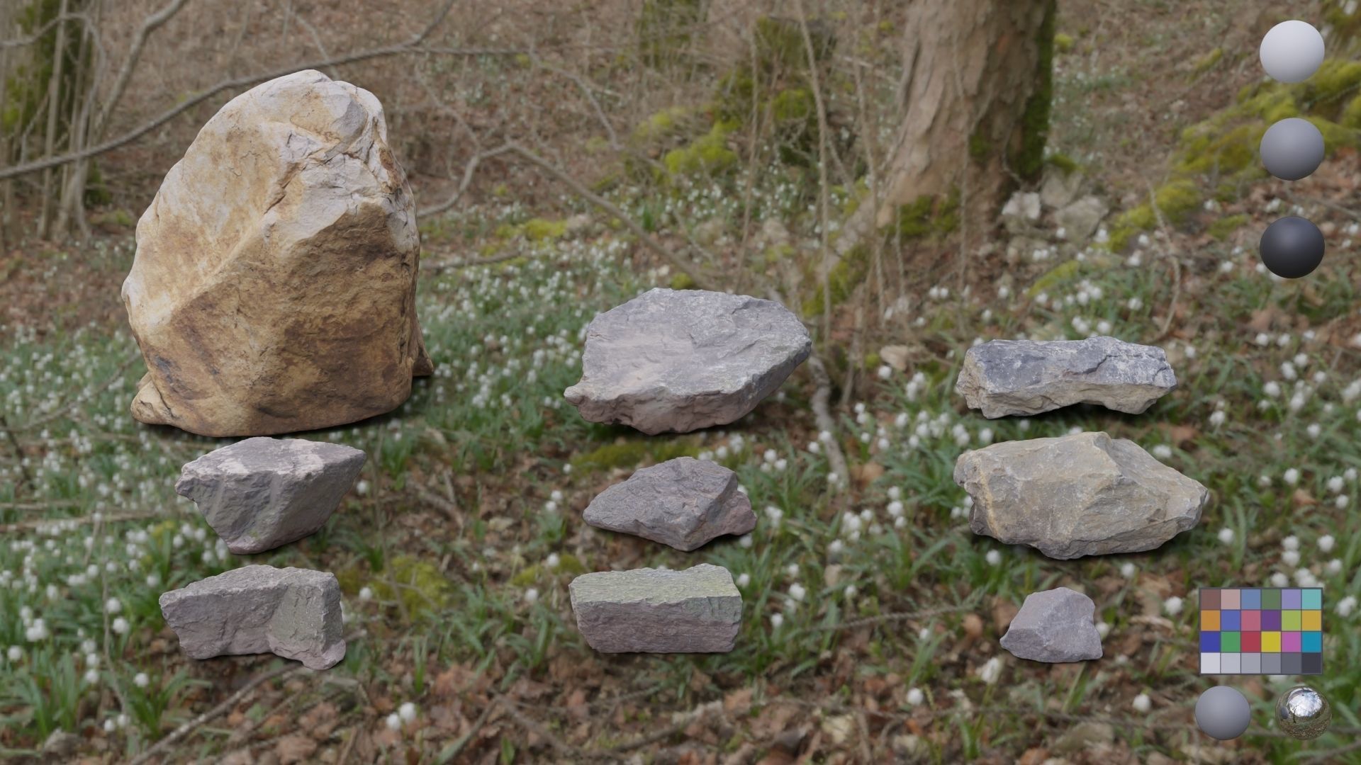 9 Scan Stones Low-poly 3D model_6