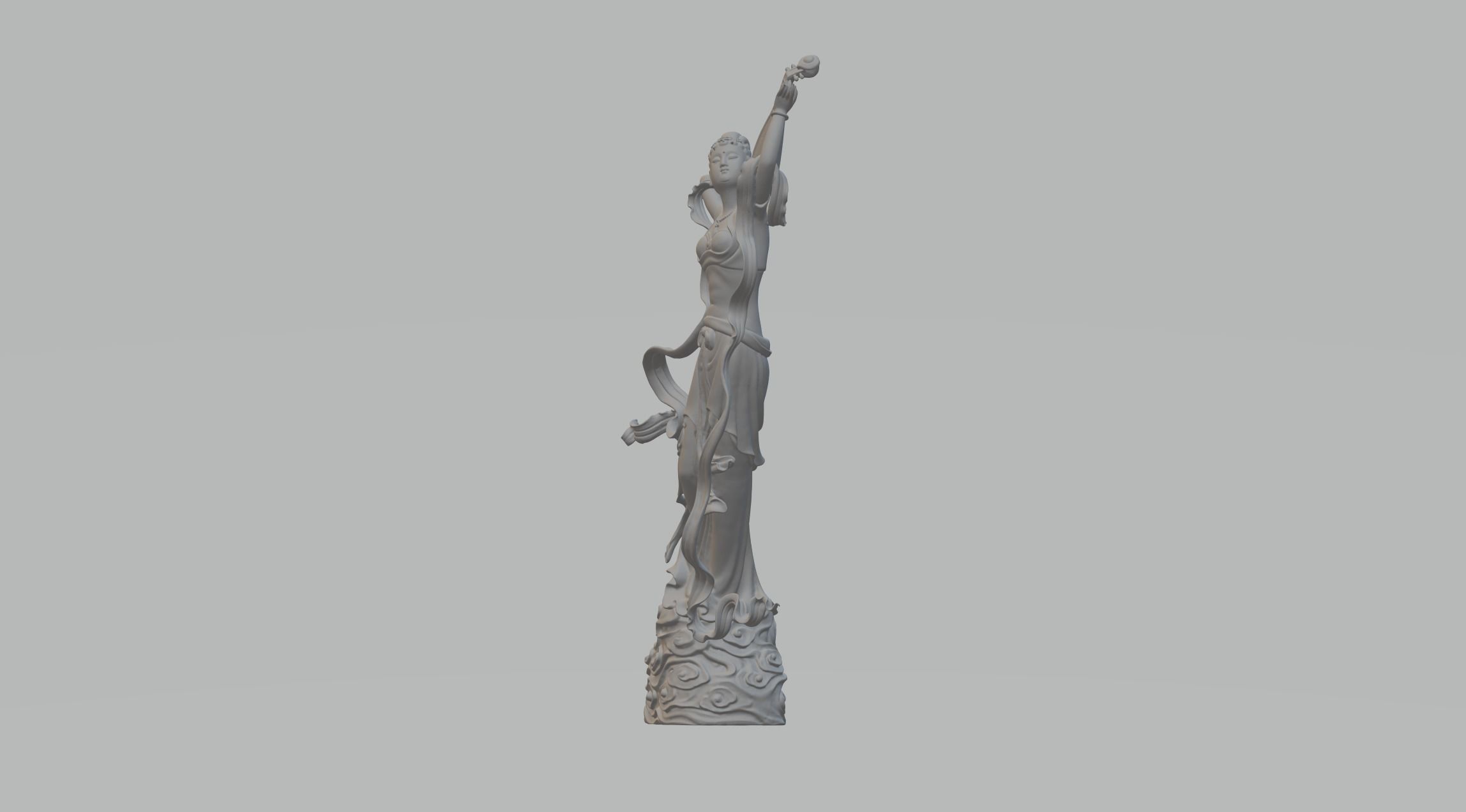 Flying Rebound Pipa Ancient Beauty Sculpture 3D print model_1