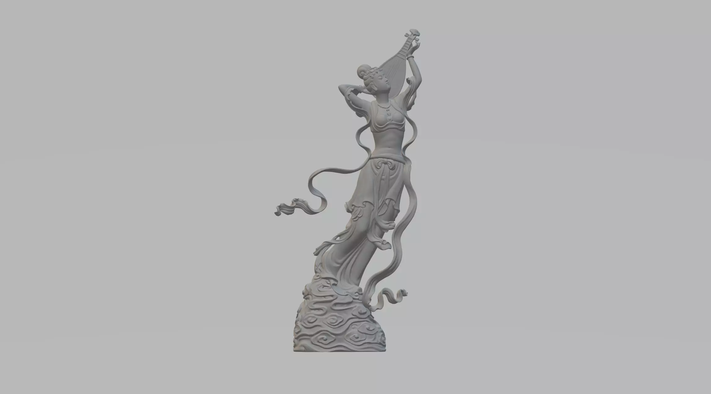 Flying Rebound Pipa Ancient Beauty Sculpture 3D print model_0