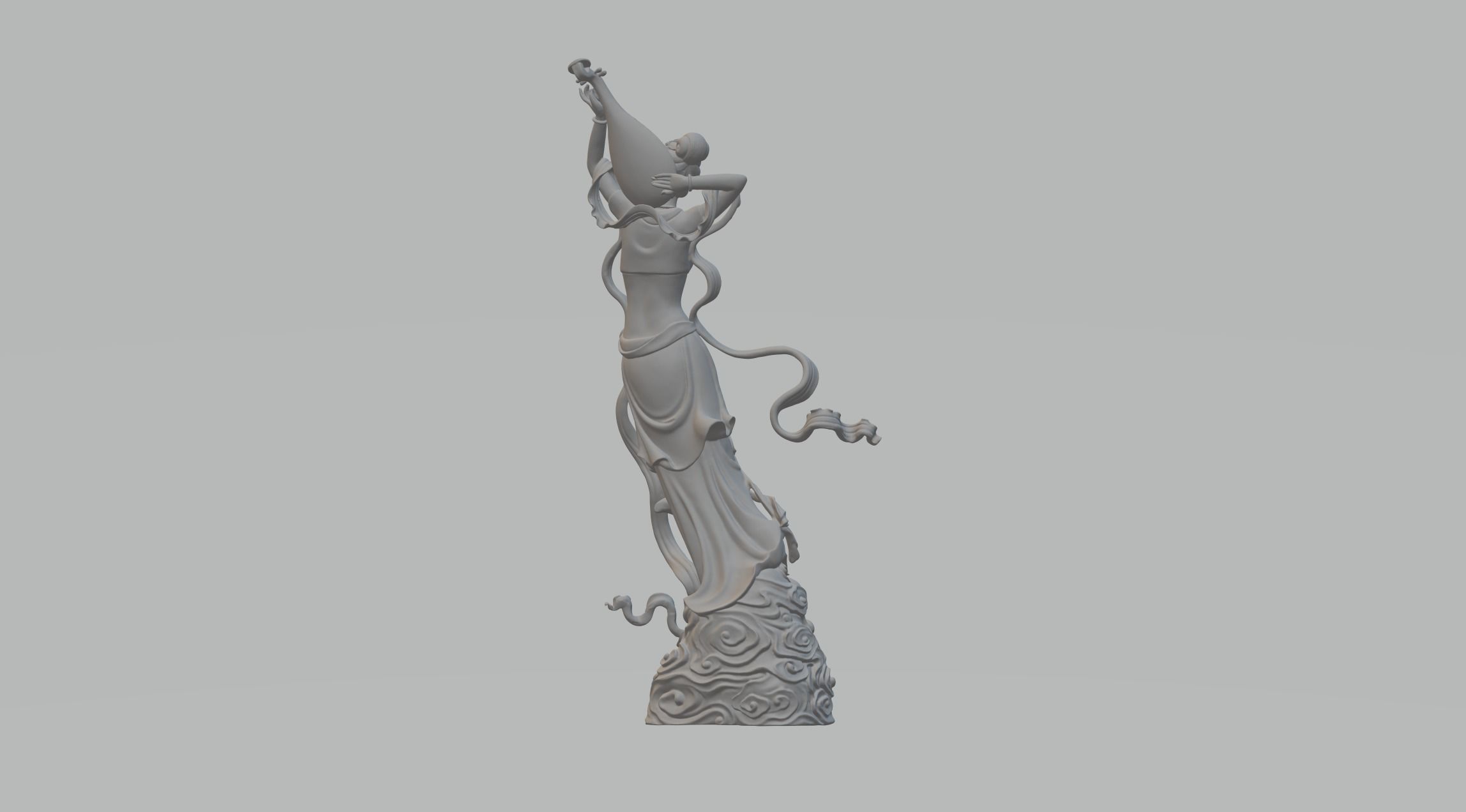 Flying Rebound Pipa Ancient Beauty Sculpture 3D print model_2