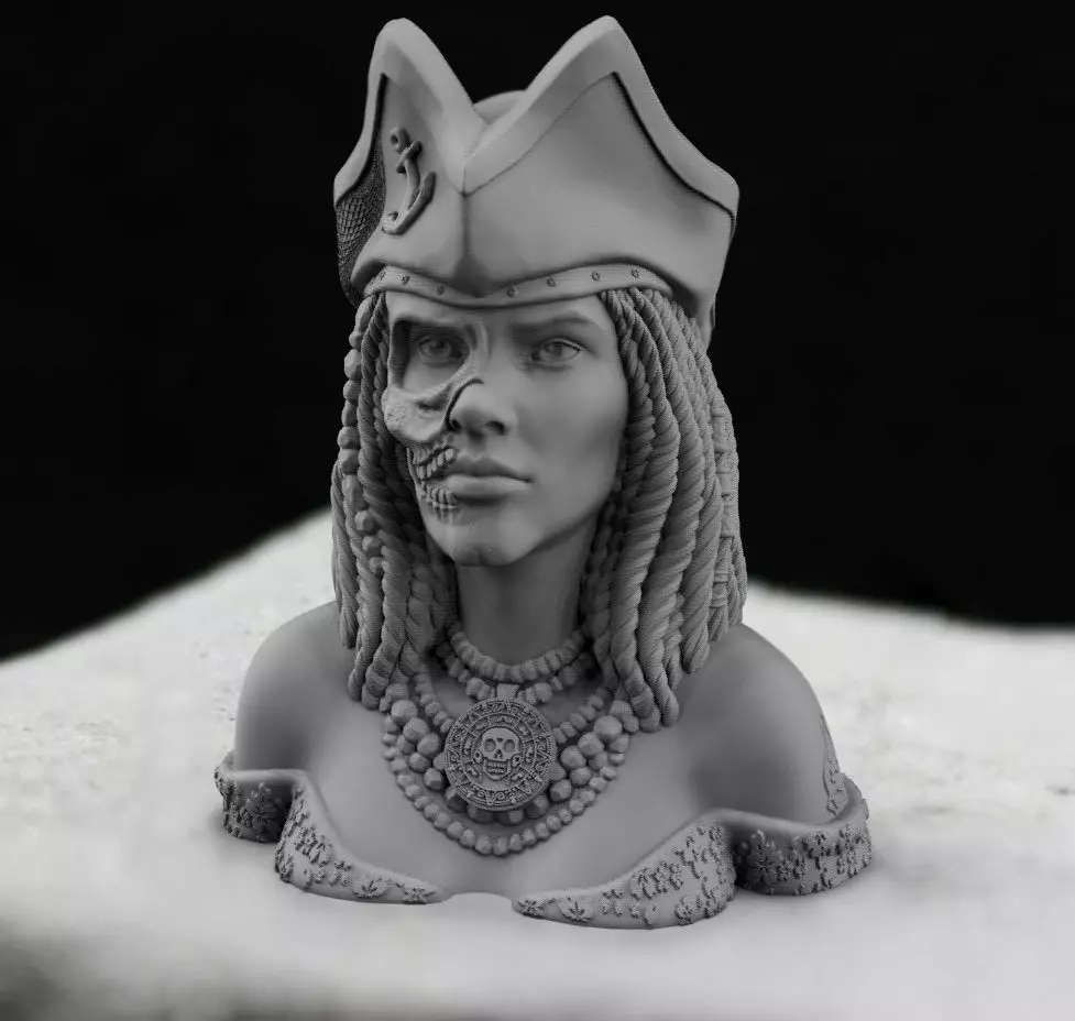 BustofaPirateGirl3dmodelfor3dprinting3Dprintmodel|3DPrintModel