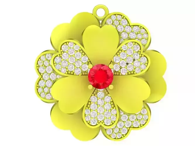 diamond flower pendant 4683