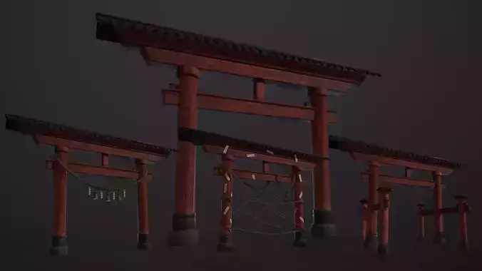 Torii Gates Low-poly 3D model