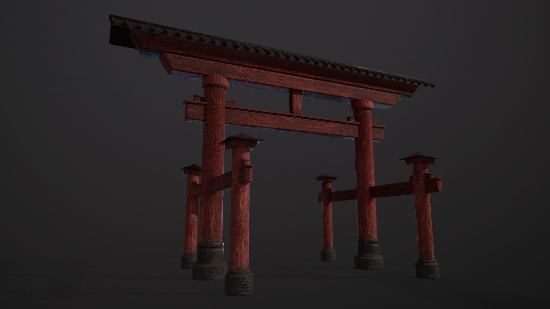 Torii Gates Low-poly 3D model_4