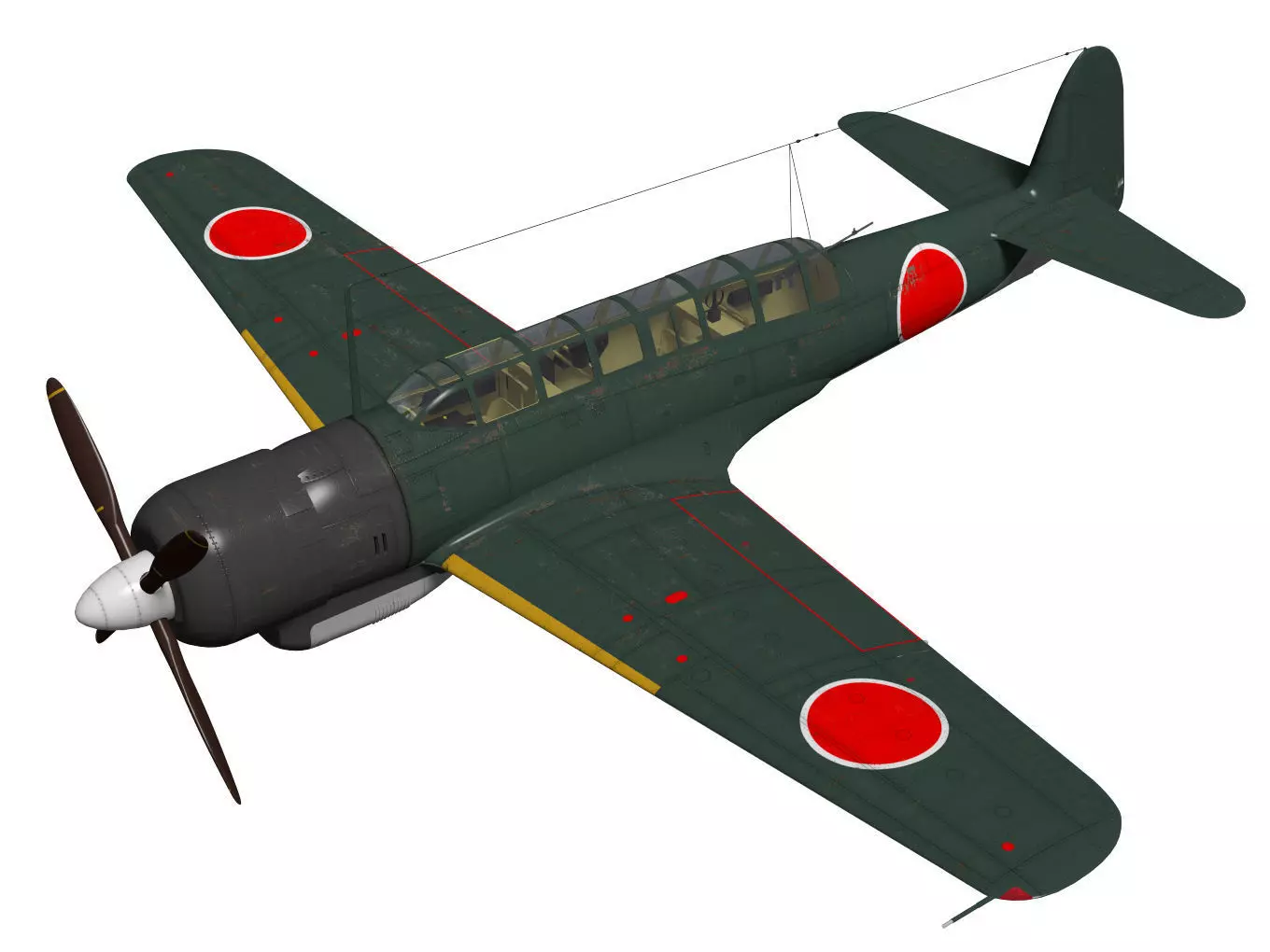 Nakajima C6N Saiun Kai MYRT 3D model_0