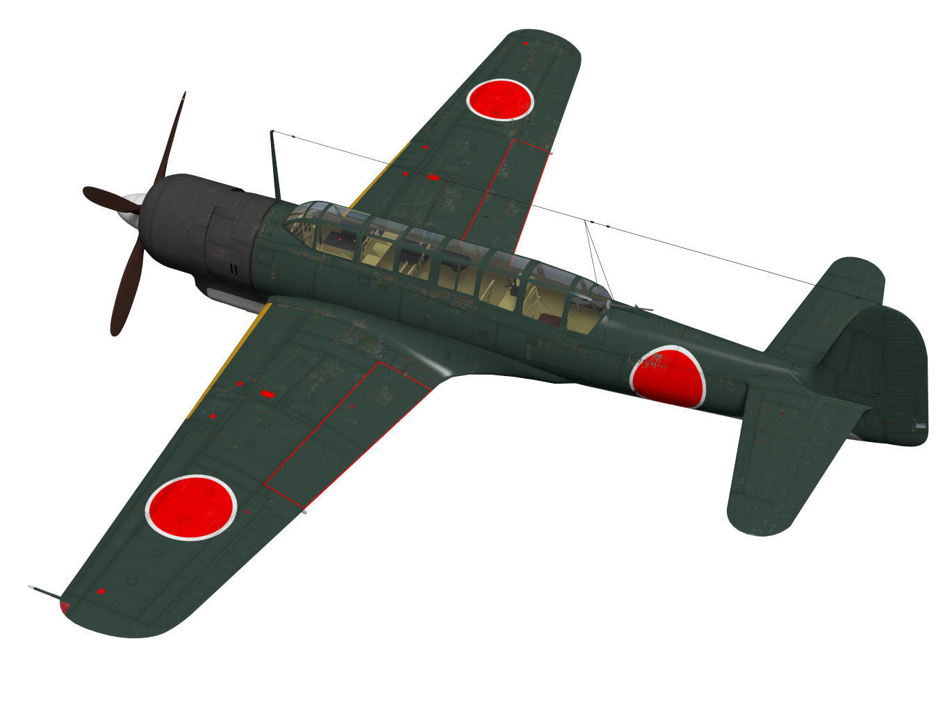 Nakajima C6N Saiun Kai MYRT 3D model_1